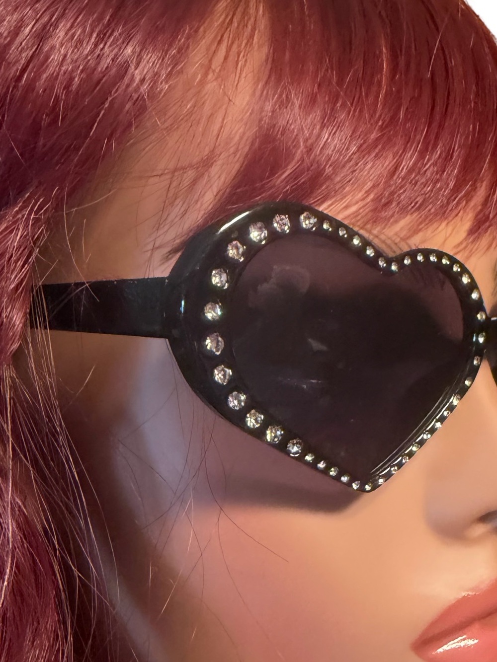 Betsey Johnson NWT Cute Classic Betsey Black Heart Rhinestone Sunglasses (G026) - Picture 4 of 8